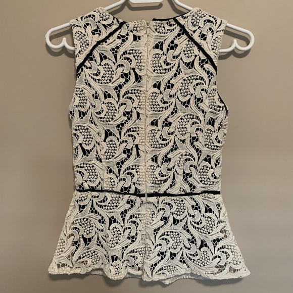 Anthropologie Maeve Crochet Peplum Top, size 0 - Picture 5 of 7
